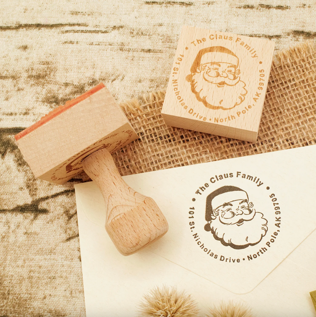 a christmas greeting rubber stamp