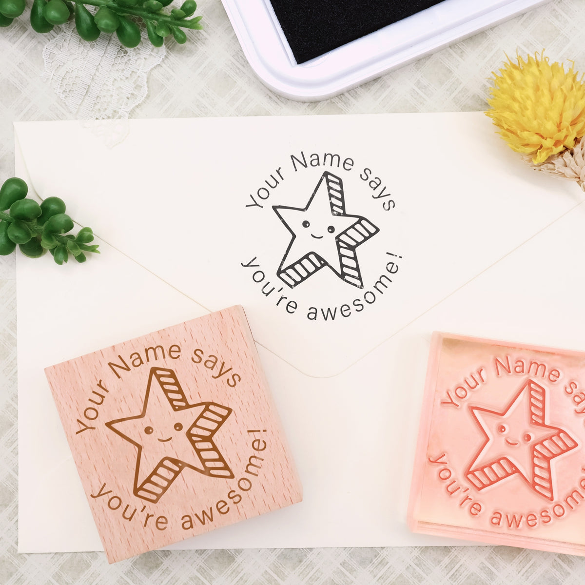 Personalized Rubber Stamp for Boys, Custom Kids Rubber Stamp