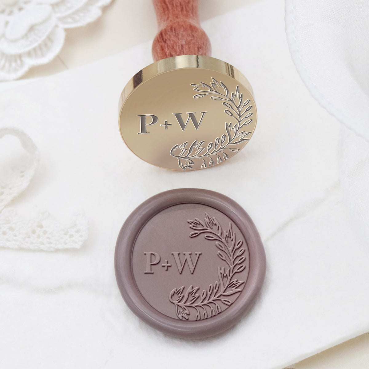 Double Initials Wedding Custom Self-Adhesive Wax Seal Stickers (36 Designs)