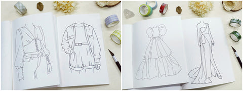 DIY tape clothing design sketchbook & fashion design