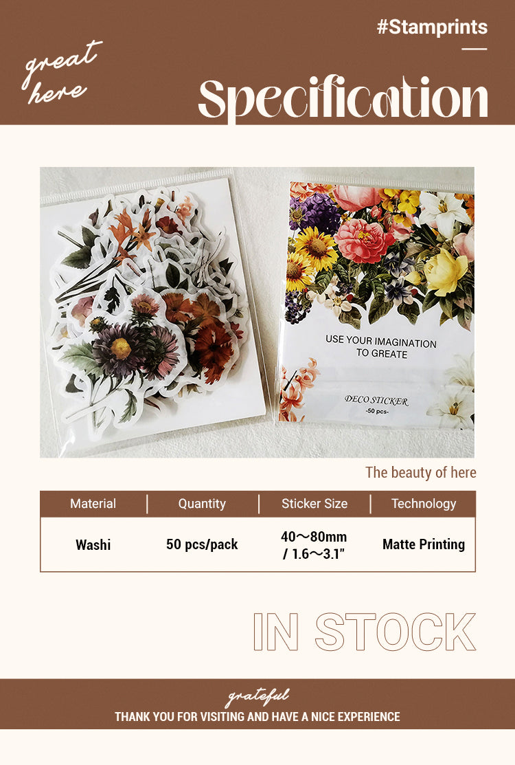 Modern Flower Washi Sticker Pack