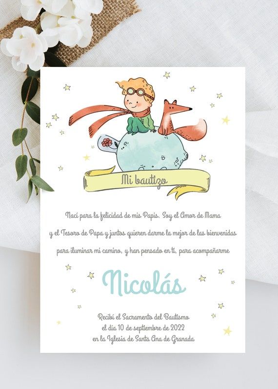 the little prince invitation card