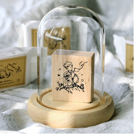 the little prince wood stamp
