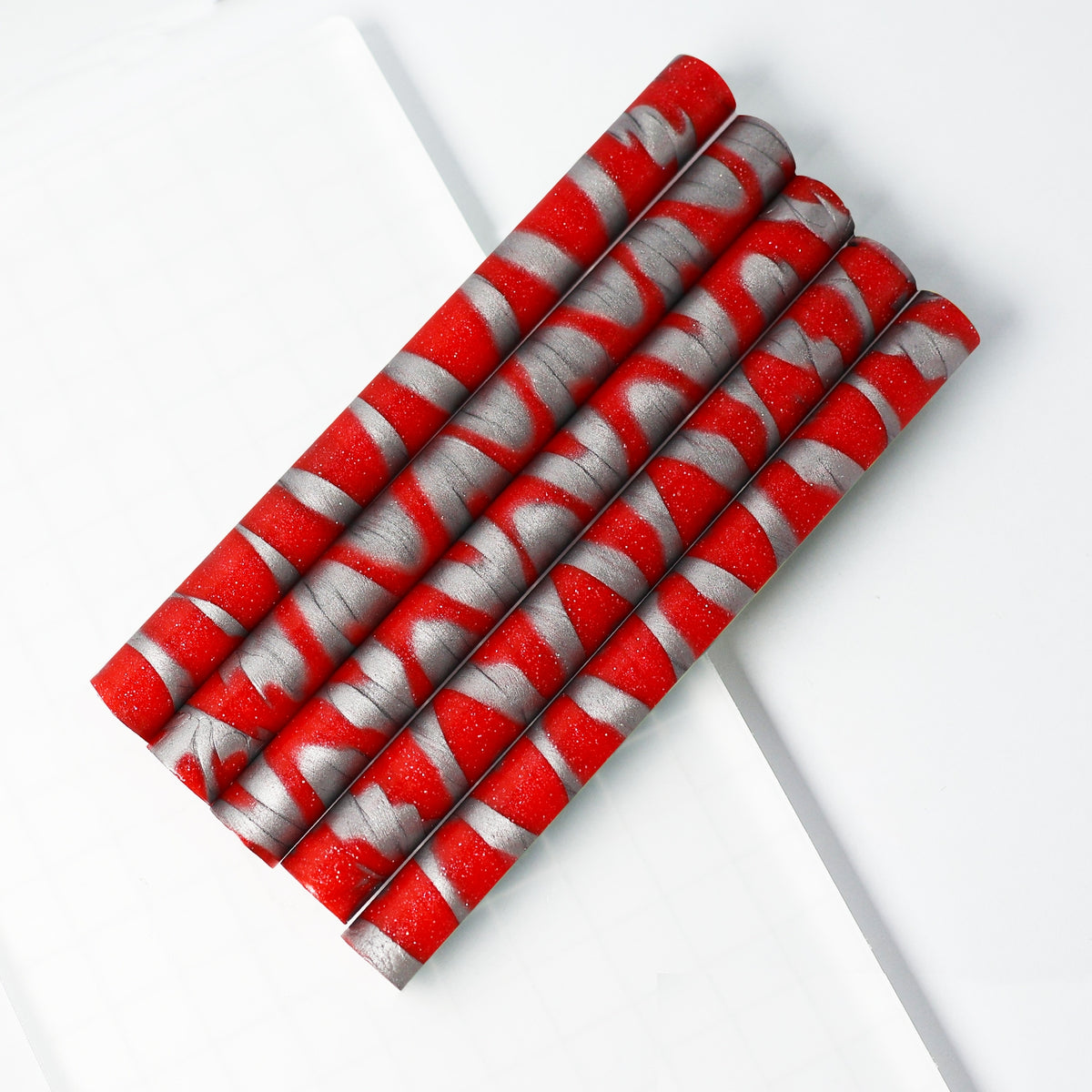Red and Silver Striped Wrapping Paper 7.5 x 150