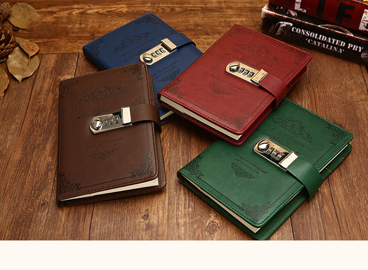 1Business PU Cover Digital Password Lock Notebook