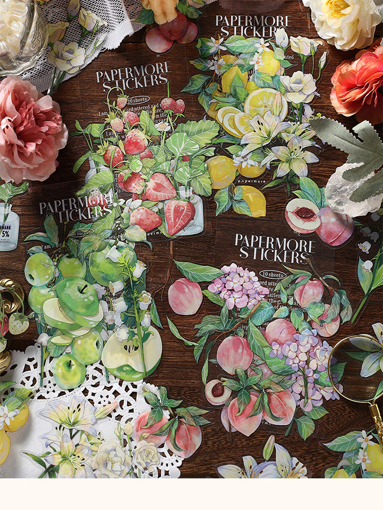 1Clear Vivid Floral Plants PET Sticker Pack
