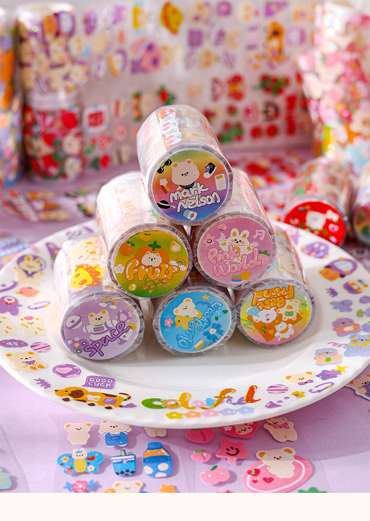 1Cute Cartoon Adorable Pet Clear Roll Packaged PVC Sticker