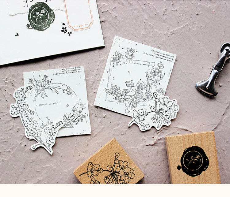 1Cute Peach Fairy Wooden Rubber Stamp