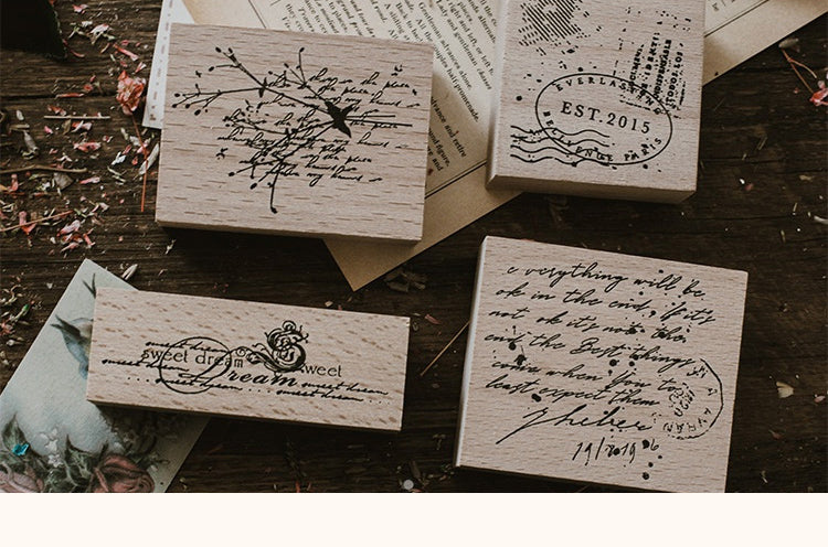 1English Paragraph Decoration Rubber Stamp