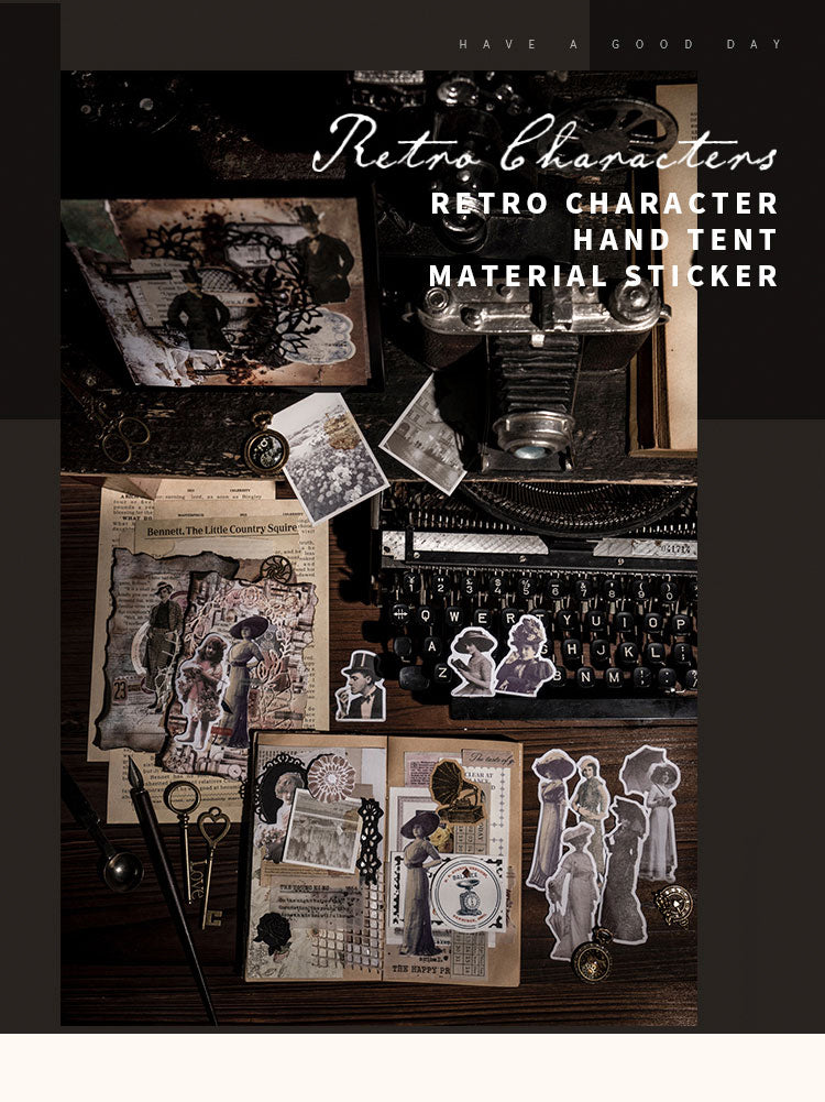 1History Memoir Retro Character Washi Sticker