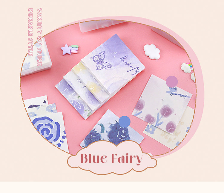 1Non Sticky Note Paper In Plastic Box Of Blue Fairy
