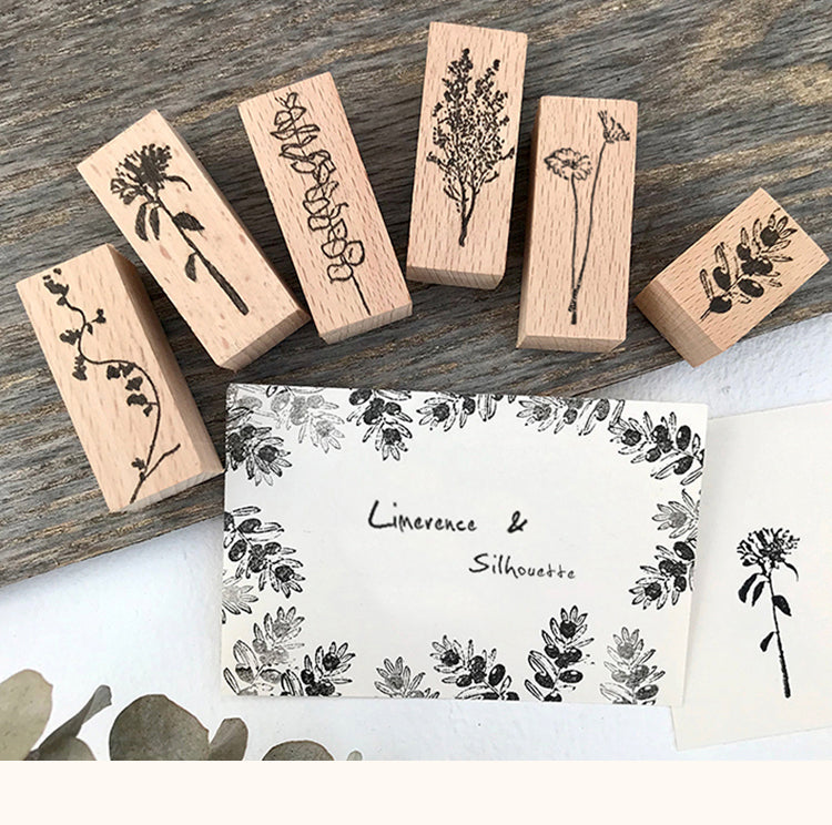 1Realism Floral Plant Wooden Rubber Stamp