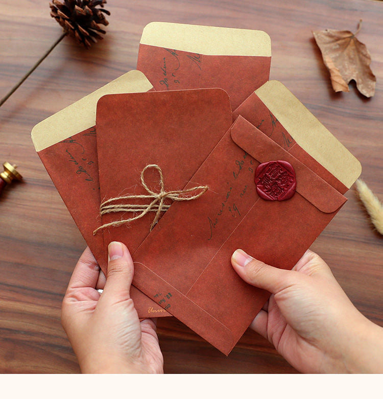 Card - Retro Distressed Color Kraft Stationery Envelope