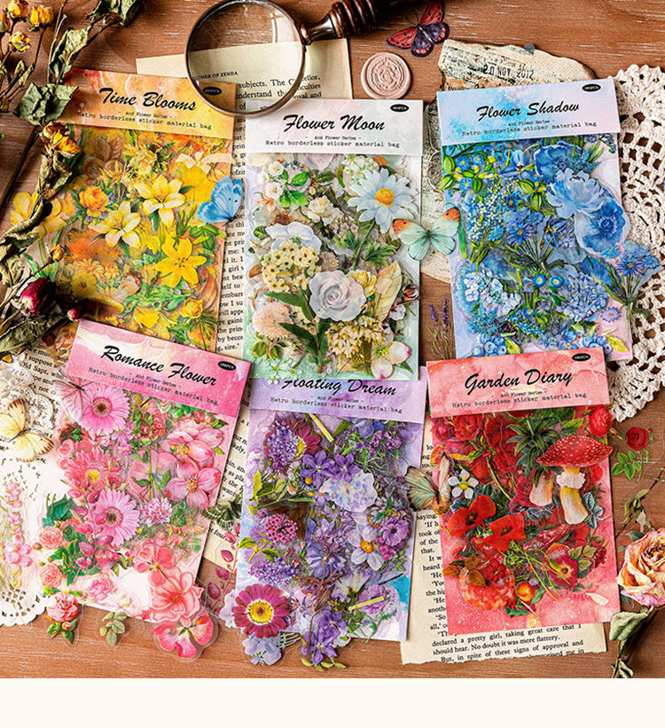 1Vintage Floral Journal Diary PET Deco Sticker