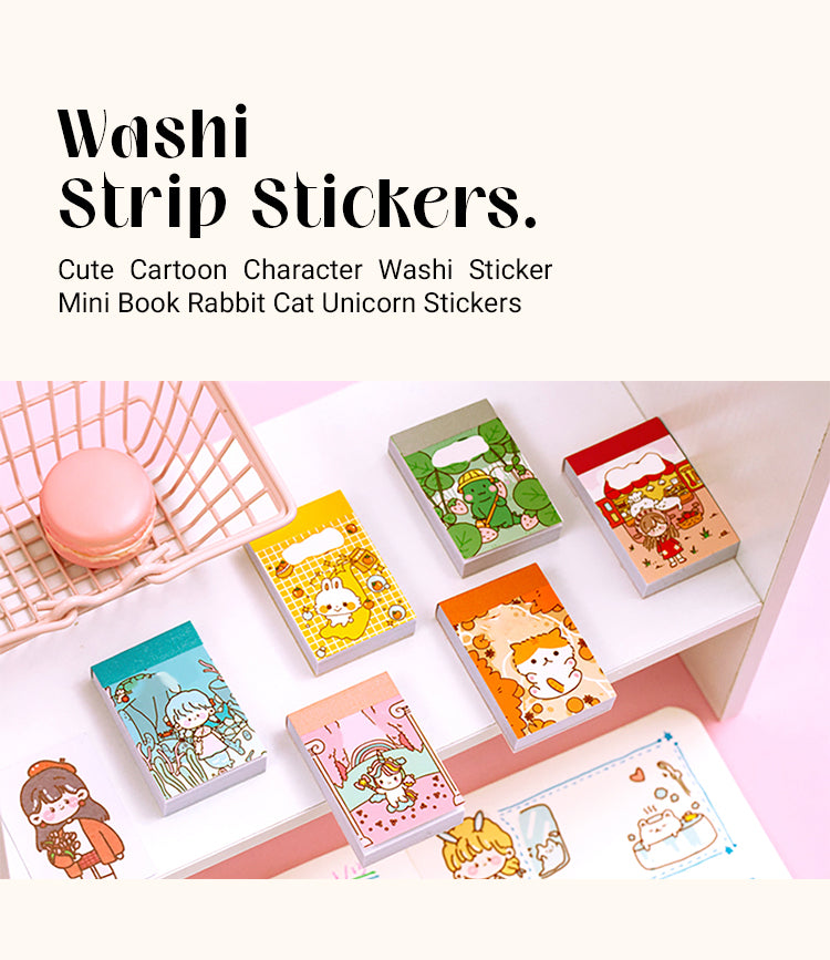 Cute Cartoon Character Washi Sticker Mini Book