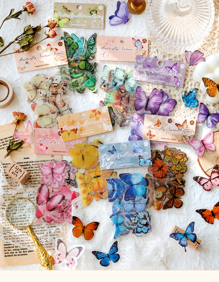 Vintage Translucent Butterfly PET Sticker Pack