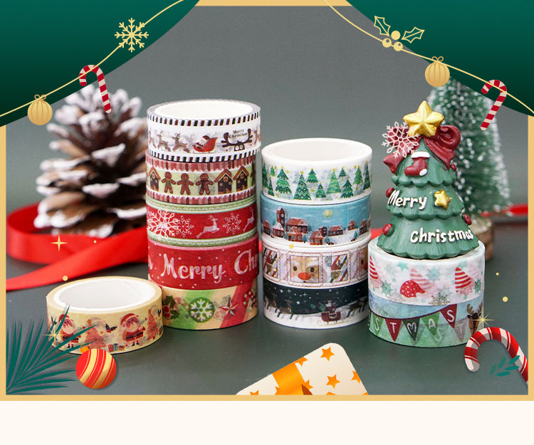 Vintage Cartoon Christmas Washi Tape Set