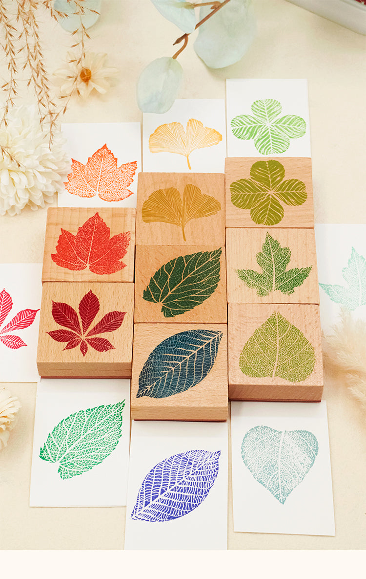 Leaf Wooden Rubber Stamp