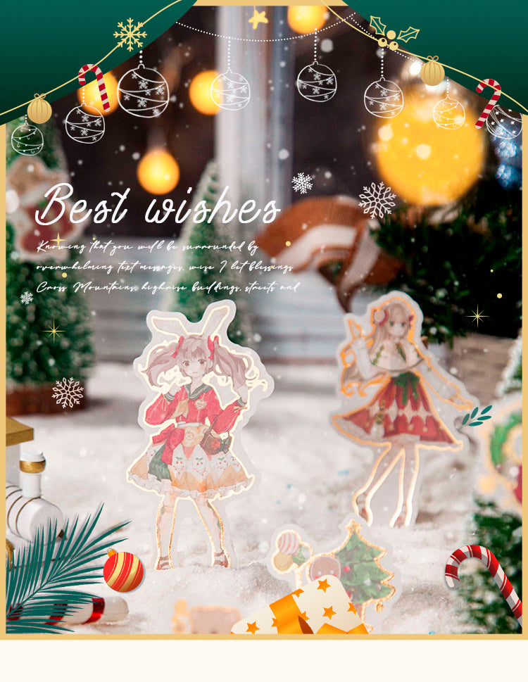 Bronzing Washi Sticker Book Christmas Theme Romantic Holiday - Temu