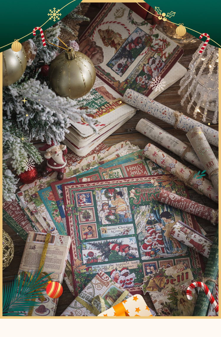 Vintage Christmas Prologue DIY Square Background Sticker