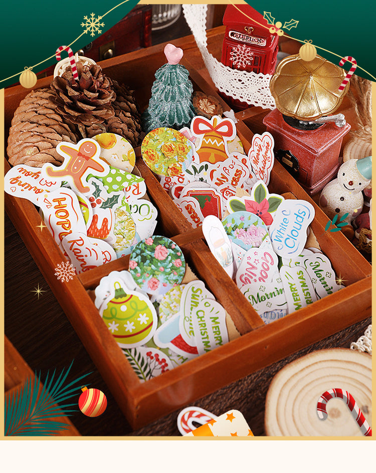 Cute Warm Christmas Oil Painting Journal Sticker