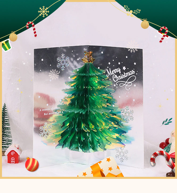 3D Sparkling Christmas Tree Greeting Card