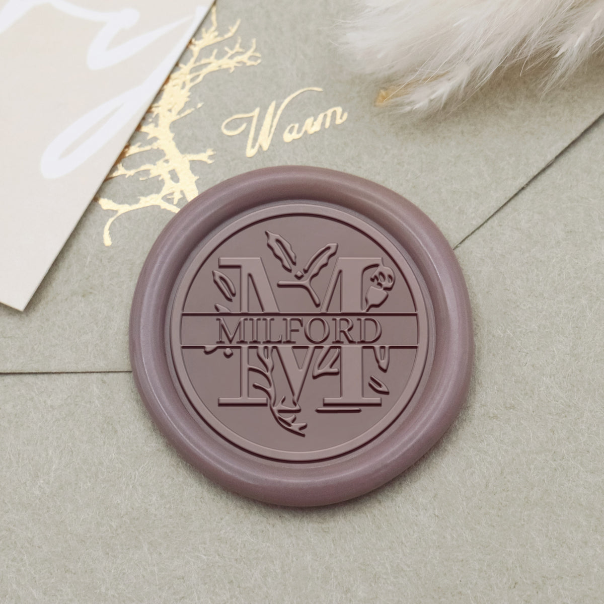 monogram stamp letter m