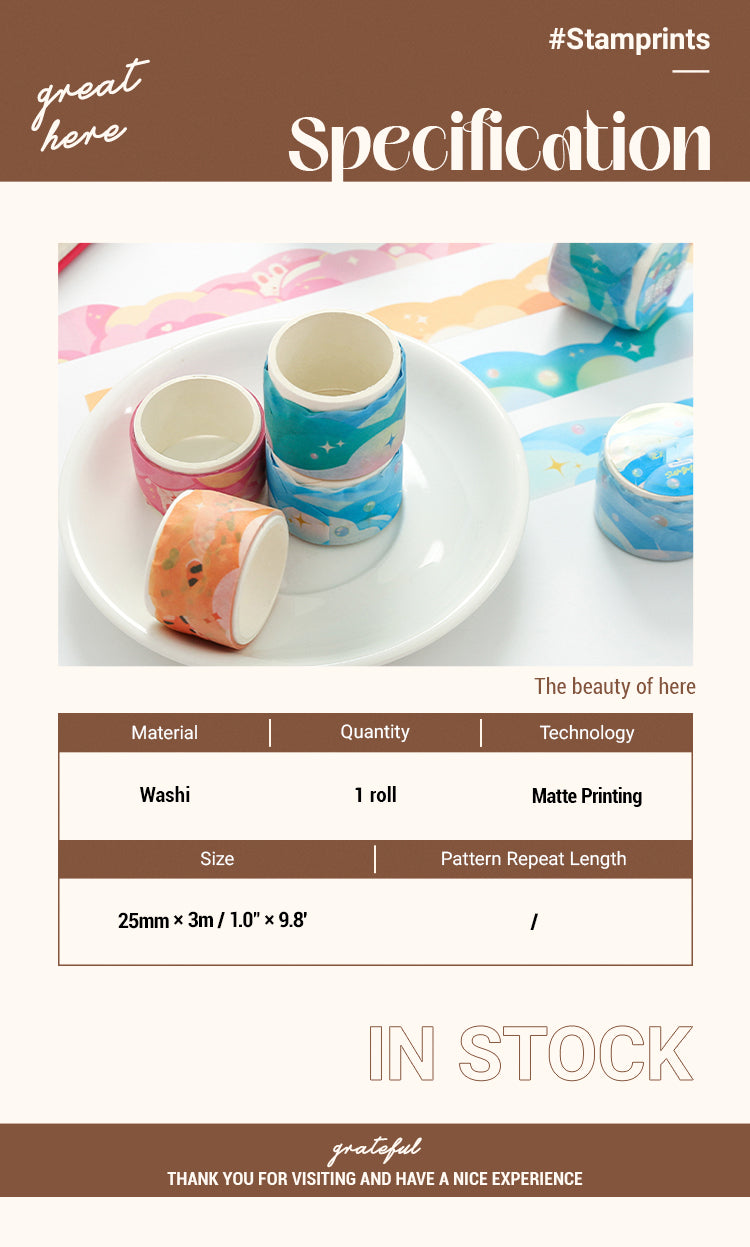 2Colorful Clouds Scenery Washi Tape