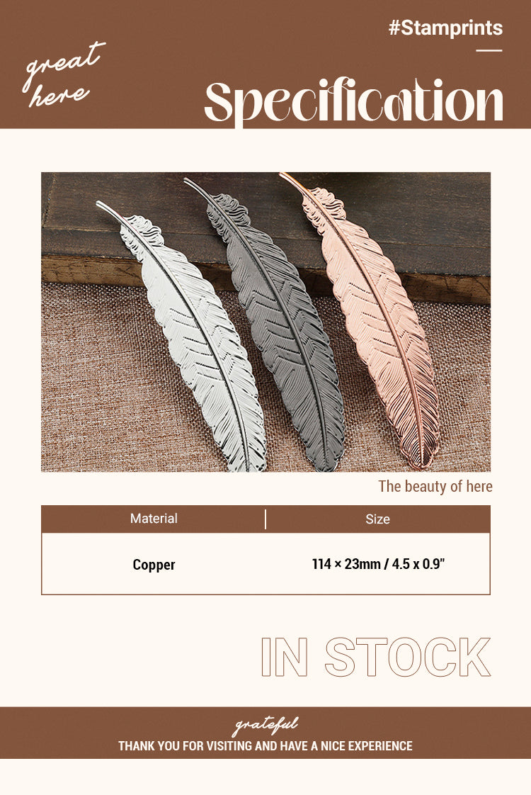 2Creative Metal Feather Bookmark