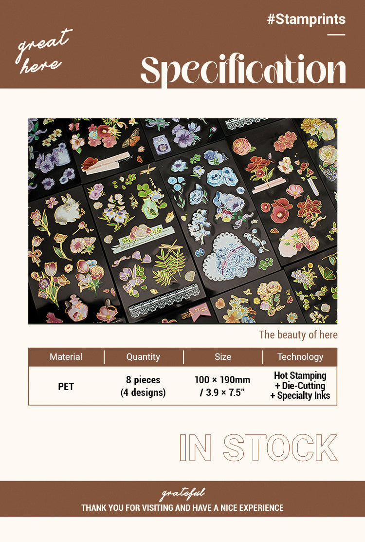 2Dream Garden Vintage 3D Flower Sticker