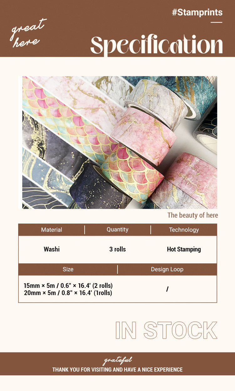 Fashion Versatile Texture Pattern Washi Tape Set