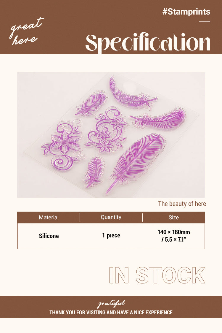 2Feathers & Flowers Silicone Stamps