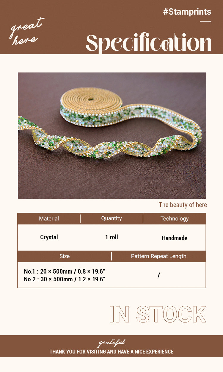 2Green Crystal Decorative Border Tape