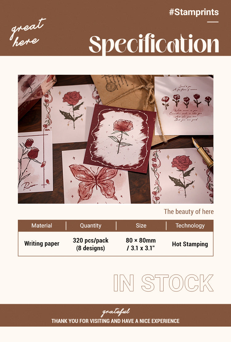 2Literary Rose & Universe Boxed Note Paper