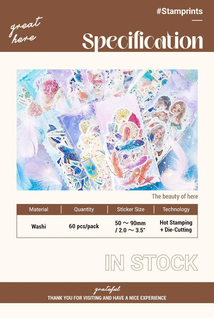 2Maiden's Wish Cartoon Hot Stamping Washi Stickers