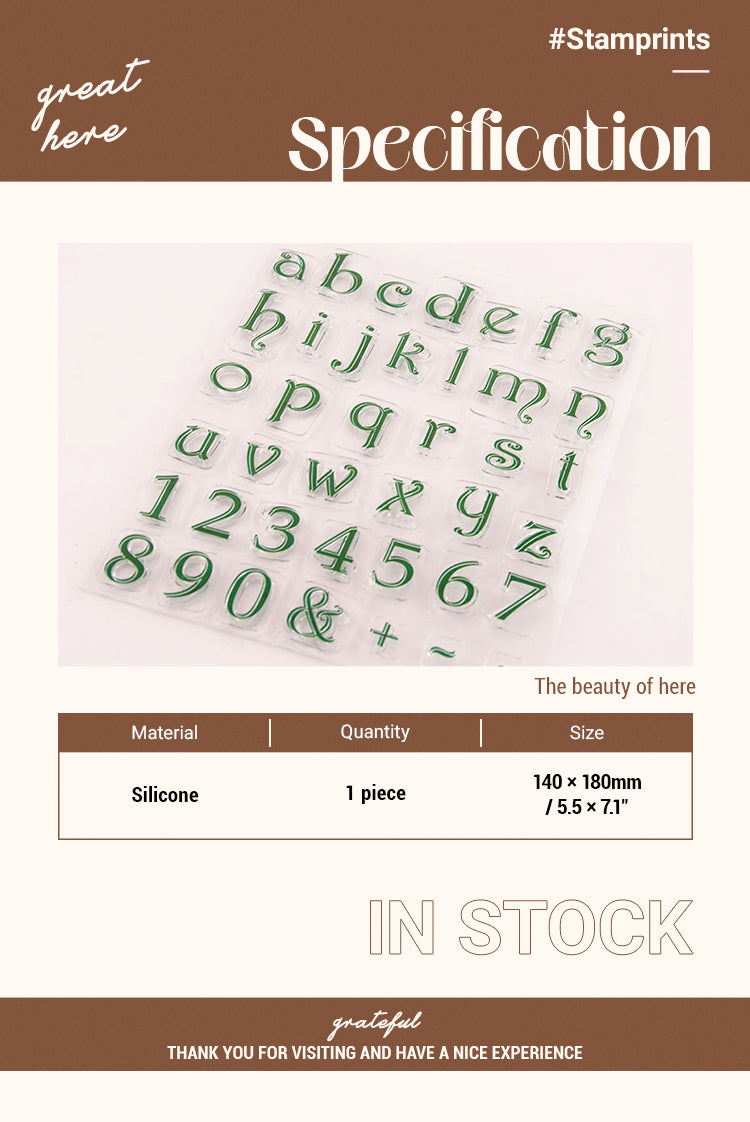 2Numbers Letters Symbols Silicone Stamp Set