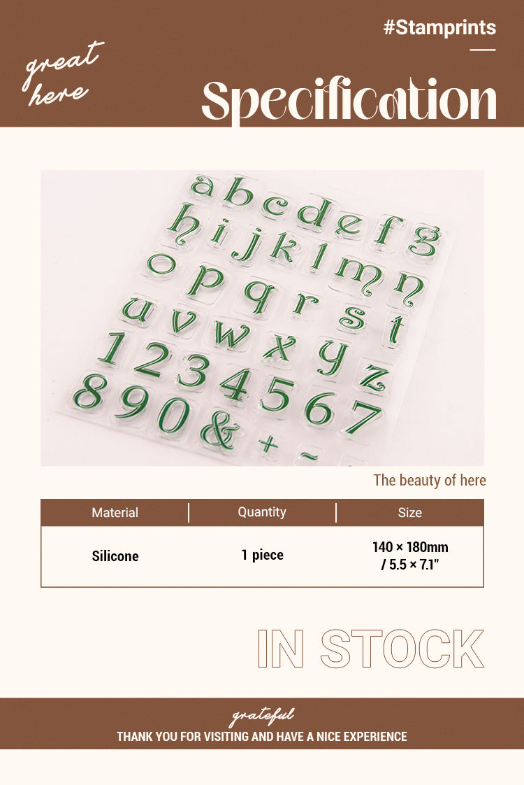 40-Piece Numbers Alphabet Symbols Rubber Stamps with Ink Pad Set