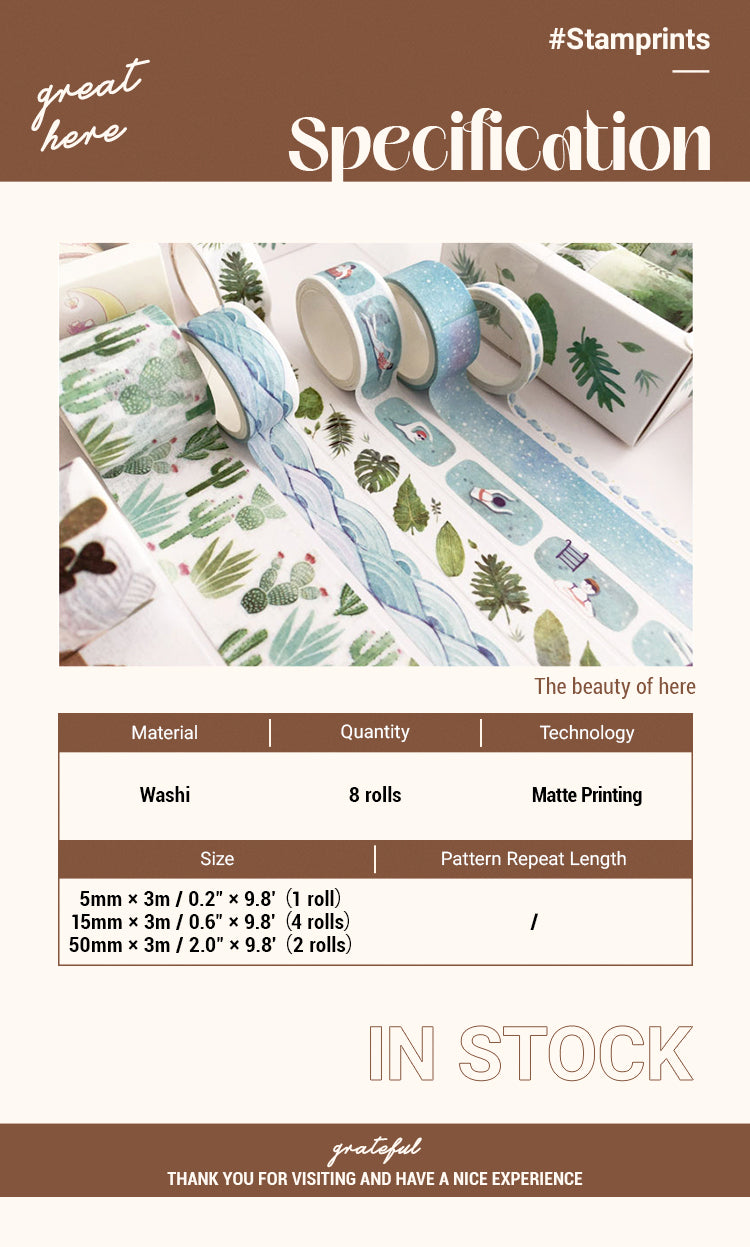 2Simple Refreshing Plant Boxed Washi Tape Set