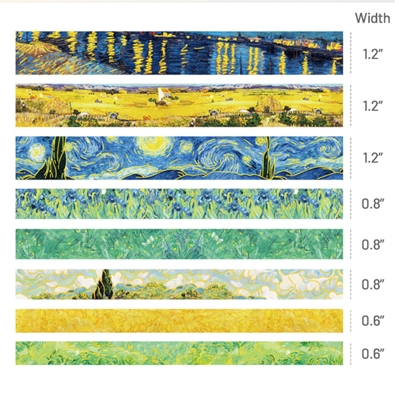 2Specification of Artistic Van Gogh Oil Painting Washi Tape Set2