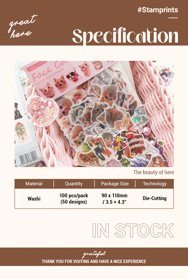 2Specification of Cartoon Lovely Girlish Washi Sticker Pack