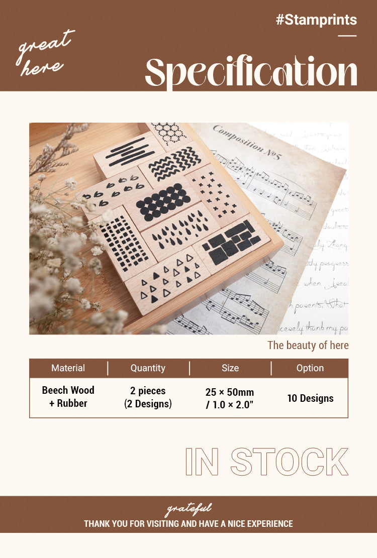 2Specification of Circle Dot Forest Series Rubber Stamps