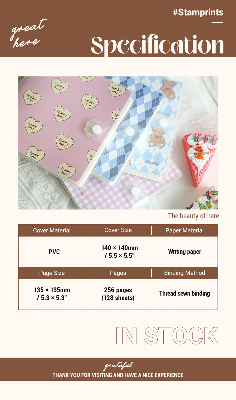 2Specification of Cream Square Series Cute Diary