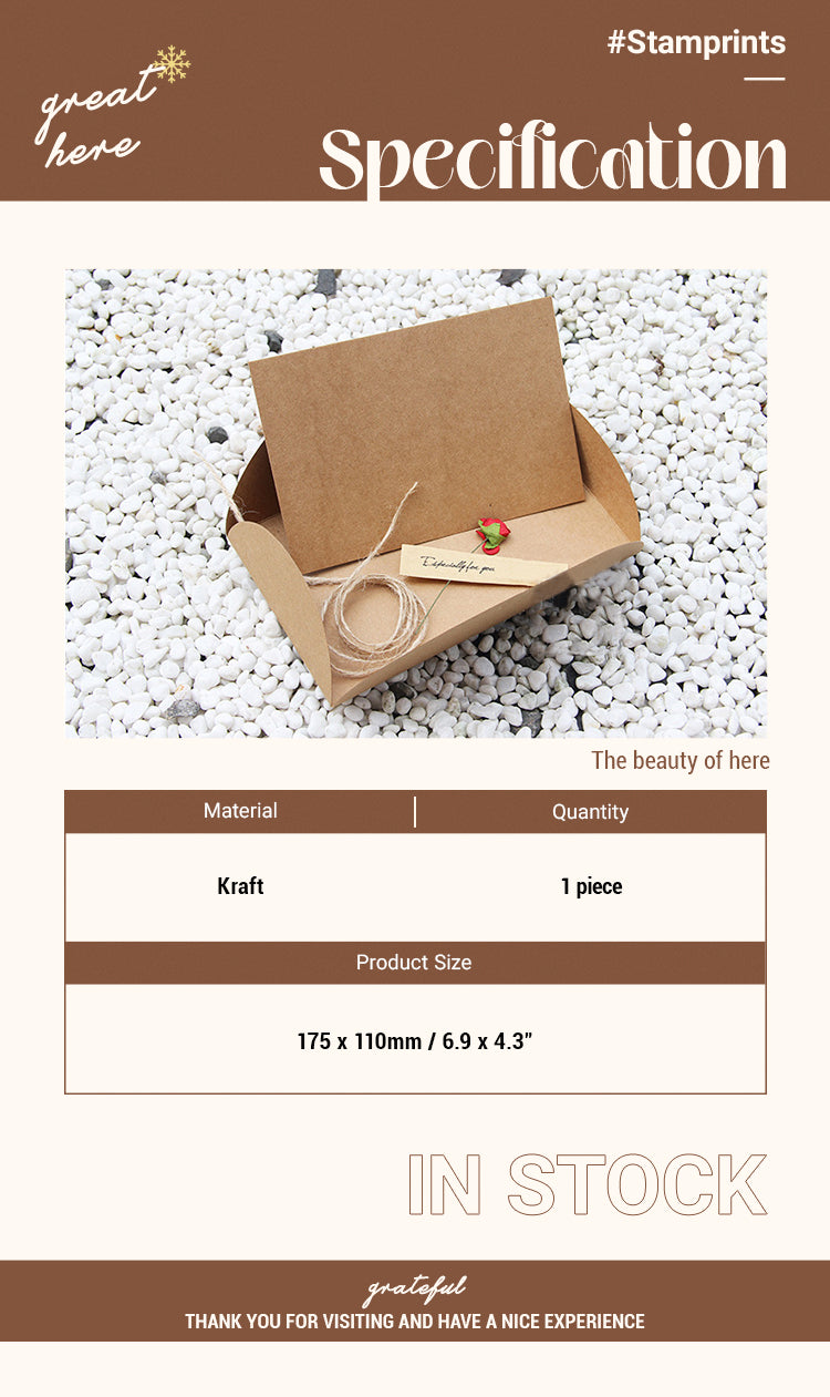 2Specification of Creative Kraft Dried Flower Greeting Card