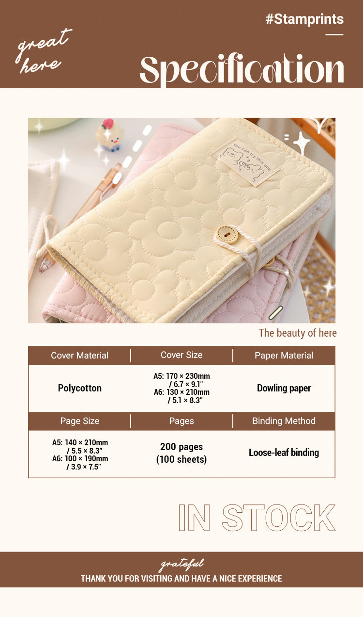 2Specification of Cute Polycotton Ice Cream Color Loose-Leaf Notebook