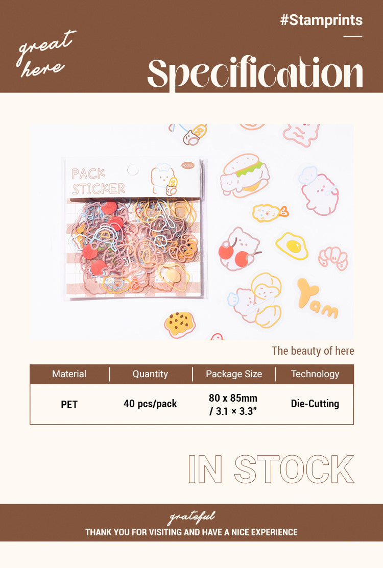 2Specification of Cute Simple Line Crayon Clear PET Sticker Pack