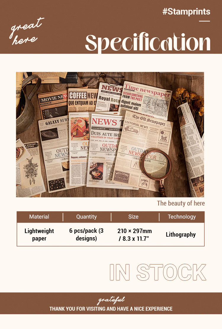 2Specification of Daily Series Double Sided English Newspaper Material Paper