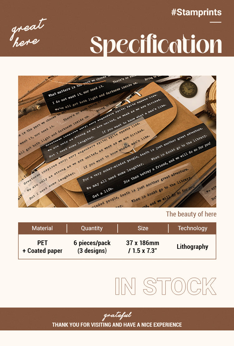 2Specification of English Words Phrases Long Strip Paper Pack