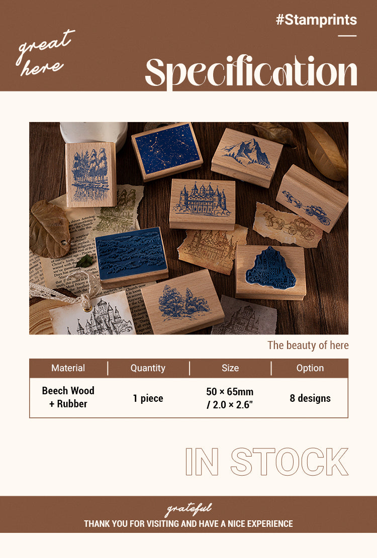 2Specification of Fantasy Castle Wooden Rubber Stamp