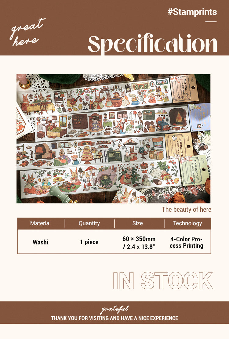 2Specification of Flower and Alice Long Strip Washi Sticker