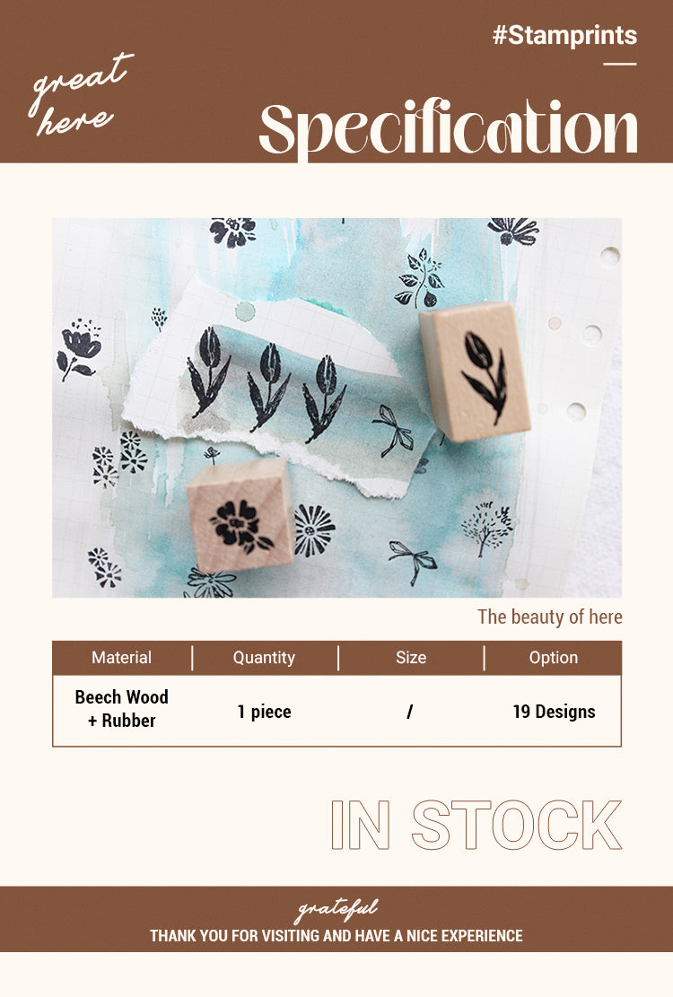 2Specification of Flowers and Plants Set Rubber Stamp